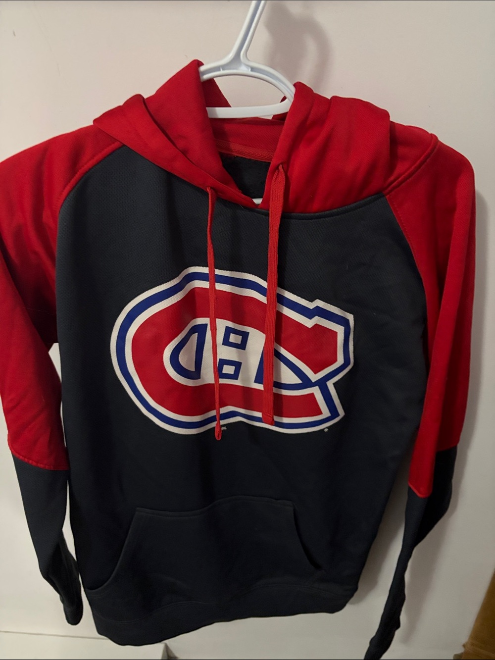NHL Red and Black Crewneck Hoodie with Team Crest